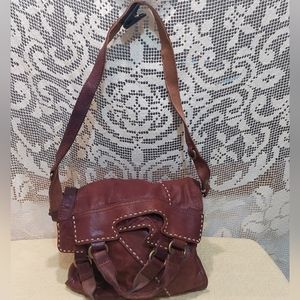Lucky Brand Brown Leather Fold Over Crossbody